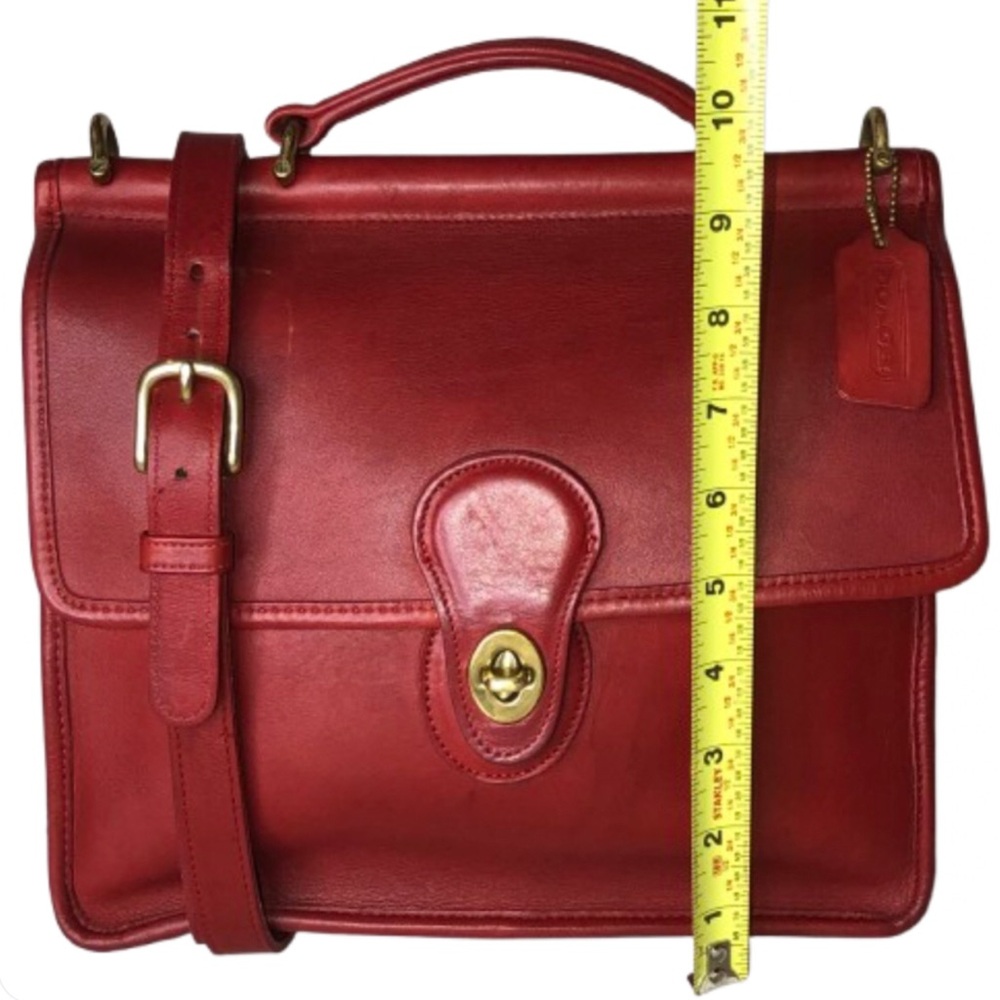 Vintage COACH Willis Red Glove Tanned Top Handle Crossbody Bag 9927 USA COA - Picture 10 of 17